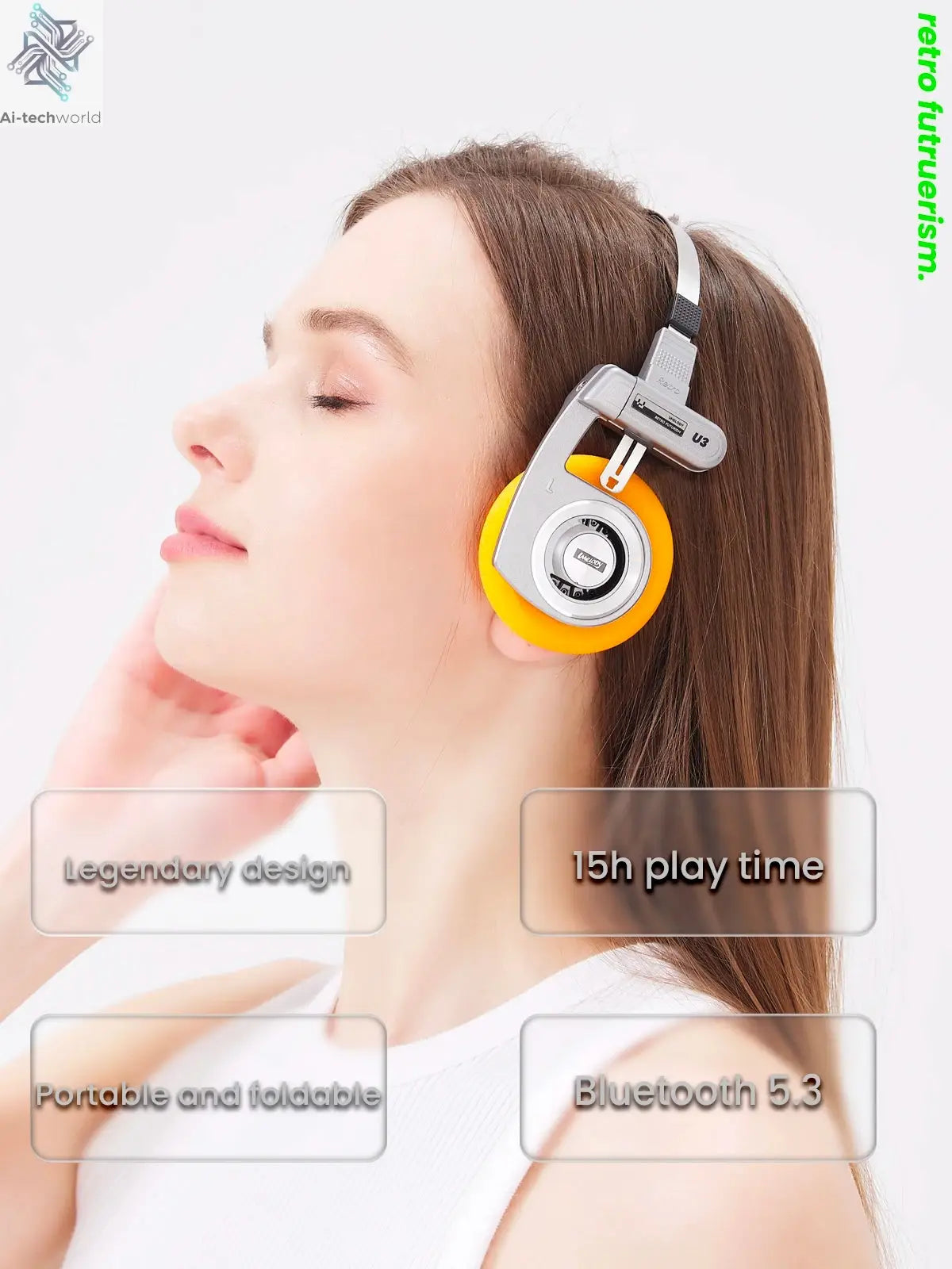UMELODY U3 RETRO Headphones Wireless Bluetooth Headphones ON-Ear Headphones HIFI Wireless Foldable Noise Canceling Headphone Ai-TechWorld 