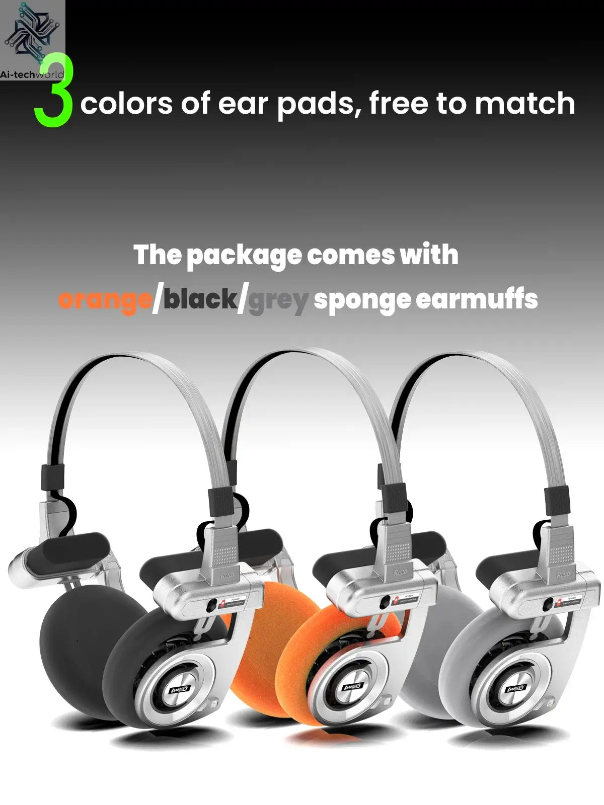 UMELODY U3 RETRO Headphones Wireless Bluetooth Headphones ON-Ear Headphones HIFI Wireless Foldable Noise Canceling Headphone Ai-TechWorld 
