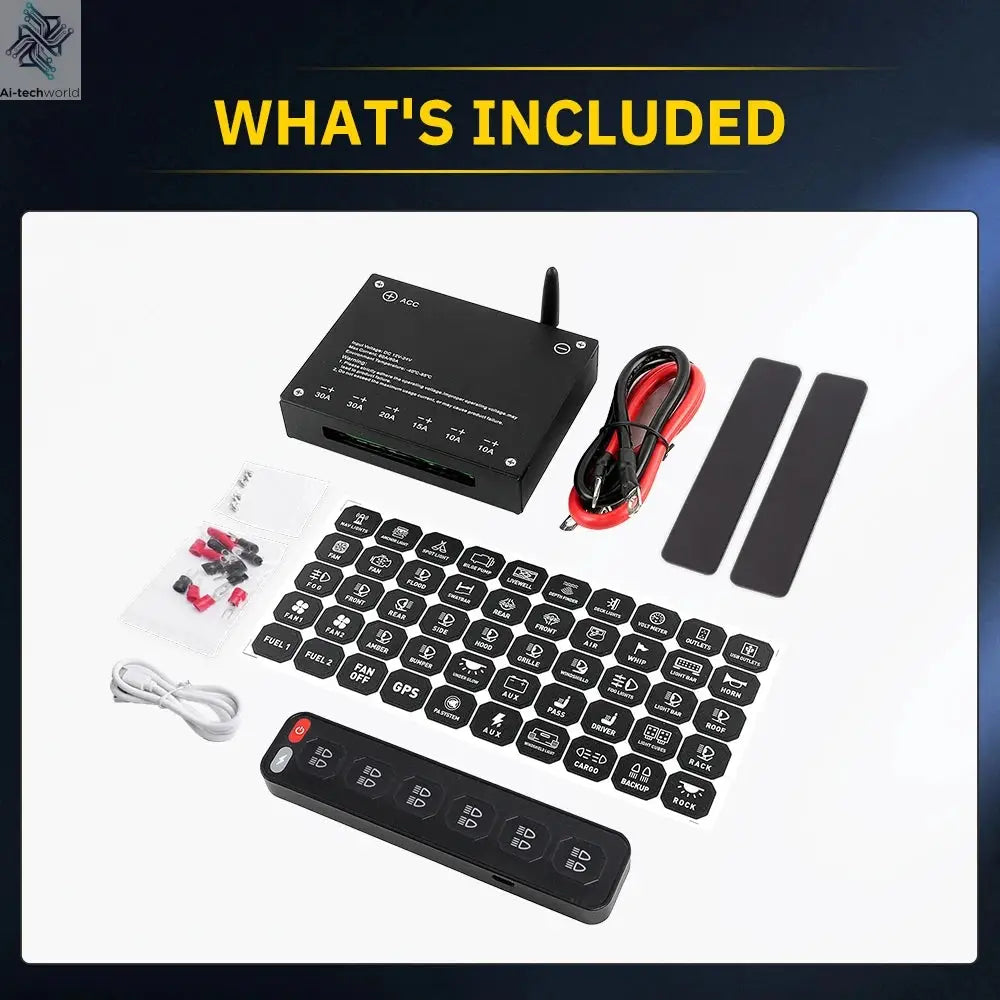 UNI-SHINE 4/6 Control Panel Wireless Touch Control Multi-Function Electronic Relay RGB Click Flashing For Car 4x4 Boat 12V 24V - Ai-TechWorld