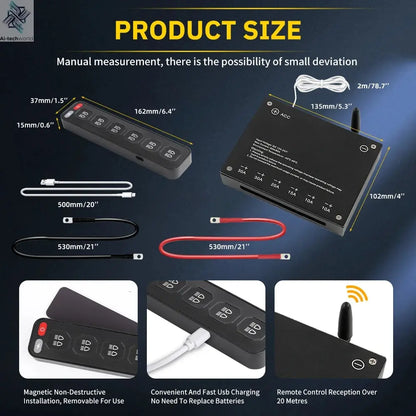 UNI-SHINE 4/6 Control Panel Wireless Touch Control Multi-Function Electronic Relay RGB Click Flashing For Car 4x4 Boat 12V 24V - Ai-TechWorld