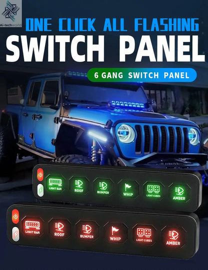 UNI-SHINE 4/6 Control Panel Wireless Touch Control Multi-Function Electronic Relay RGB Click Flashing For Car 4x4 Boat 12V 24V - Ai-TechWorld