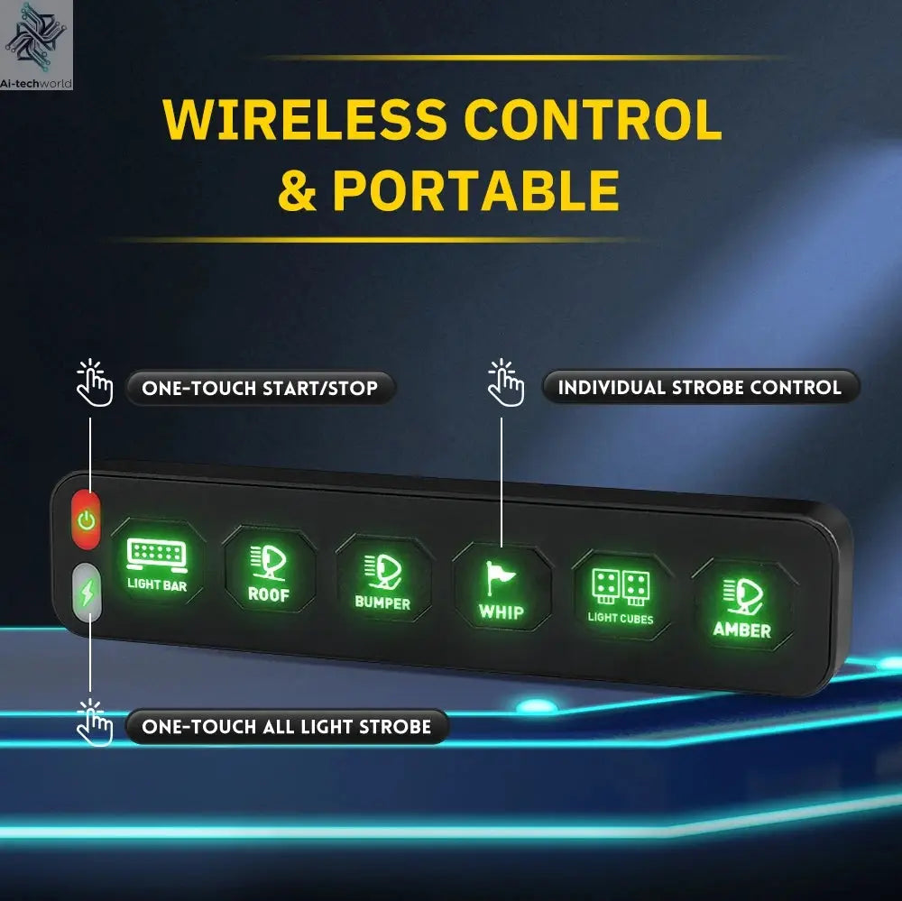 UNI-SHINE 4/6 Control Panel Wireless Touch Control Multi-Function Electronic Relay RGB Click Flashing For Car 4x4 Boat 12V 24V - Ai-TechWorld
