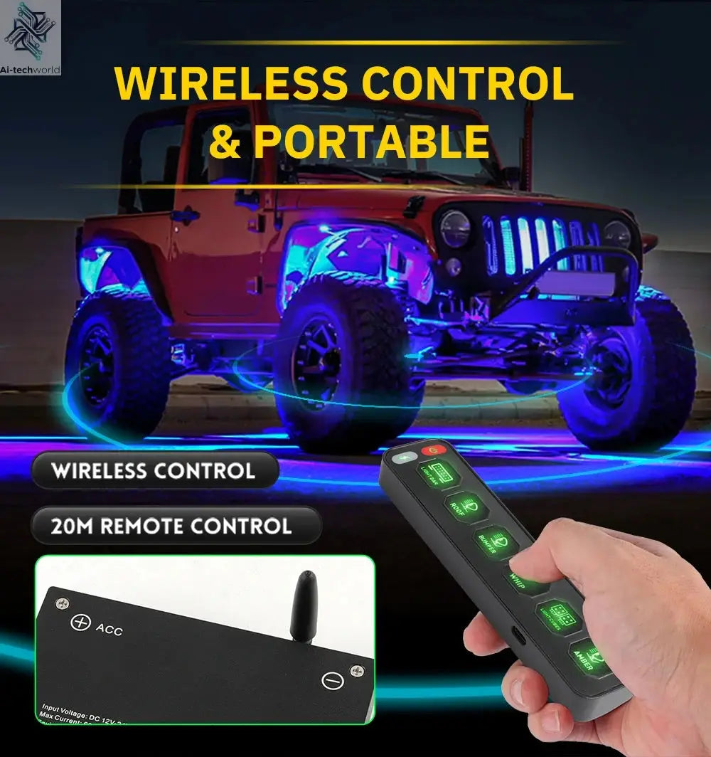 UNI-SHINE 4/6 Control Panel Wireless Touch Control Multi-Function Electronic Relay RGB Click Flashing For Car 4x4 Boat 12V 24V - Ai-TechWorld