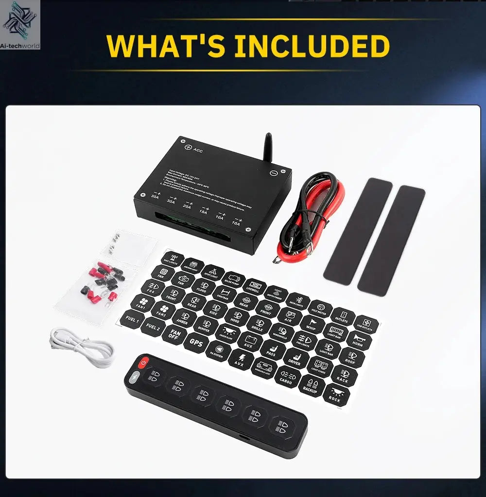 UNI-SHINE 4/6 Control Panel Wireless Touch Control Multi-Function Electronic Relay RGB Click Flashing For Car 4x4 Boat 12V 24V - Ai-TechWorld