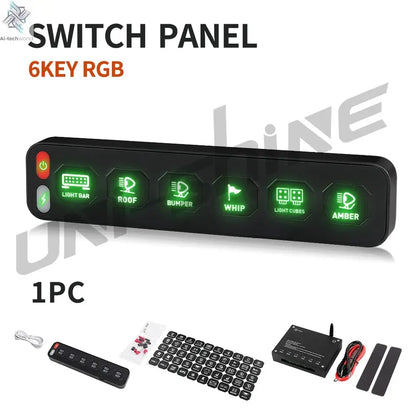 UNI-SHINE 4/6 Control Panel Wireless Touch Control Multi-Function Electronic Relay RGB Click Flashing For Car 4x4 Boat 12V 24V - Ai-TechWorld