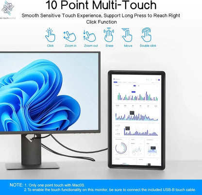 UPERFECT 15.6 Portable Monitors 1080P Touch screen Gaming displays 60Hz IPS monitors For PS5/4/3 Switch Laptop PC Mac Xbox Ai-TechWorld 