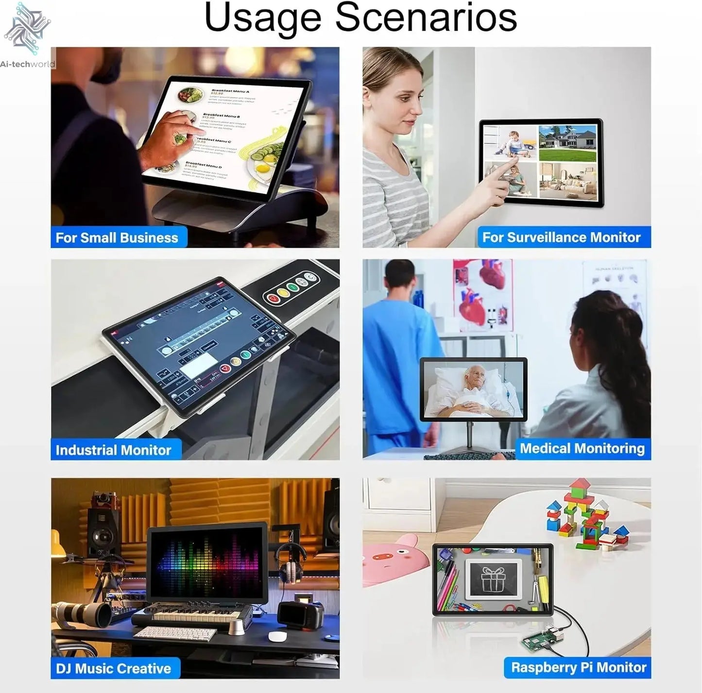 UPERFECT 15.6 Portable Monitors 1080P Touch screen Gaming displays 60Hz IPS monitors For PS5/4/3 Switch Laptop PC Mac Xbox Ai-TechWorld 