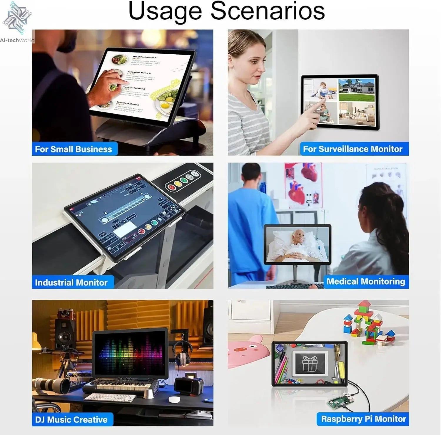 UPERFECT 15.6 Portable Monitors 1080P Touch screen Gaming displays 60Hz IPS monitors For PS5/4/3 Switch Laptop PC Mac Xbox Ai-TechWorld 