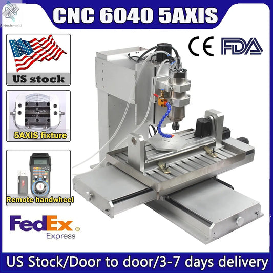 US Stock 5-Axis CNC Router machine CNC 6040 2.2KW CNC milling carving engraving machine CNC factory directly sell Ai-TechWorld