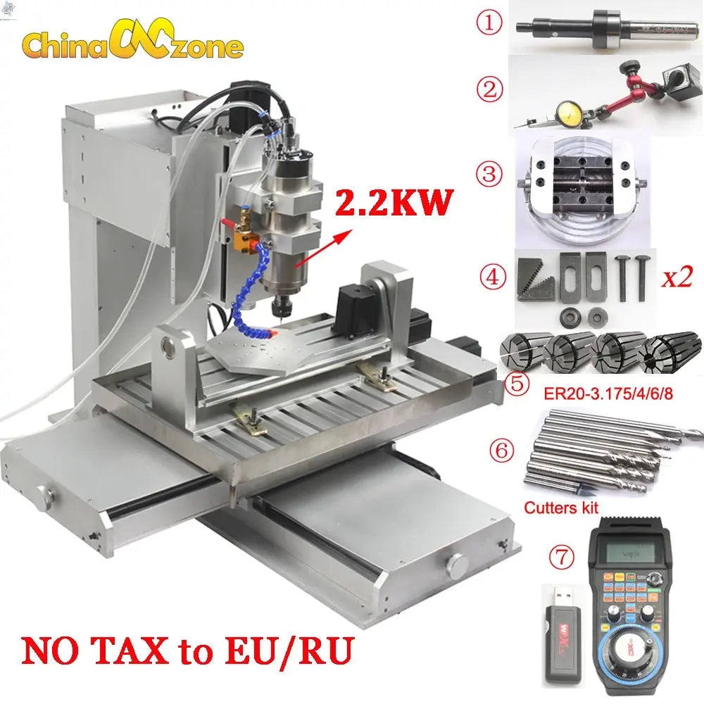 US Stock 5-Axis CNC Router machine CNC 6040 2.2KW CNC milling carving engraving machine CNC factory directly sell Ai-TechWorld