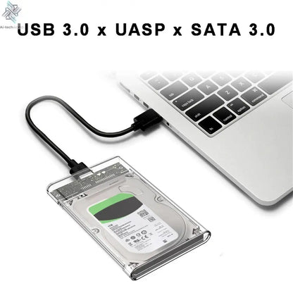 USB 3.0 HDD Enclosure 2.5inch SATA SSD Hard Drive Case with 5Gbps Transfer Speed Mobile External Housing Harddisk Boxs Cable - Ai-TechWorld