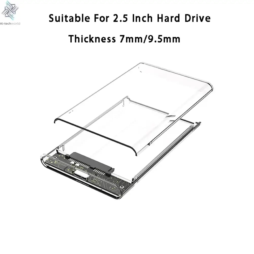 USB 3.0 HDD Enclosure 2.5inch SATA SSD Hard Drive Case with 5Gbps Transfer Speed Mobile External Housing Harddisk Boxs Cable - Ai-TechWorld