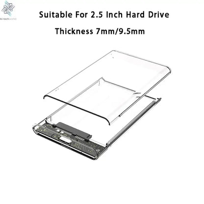 USB 3.0 HDD Enclosure 2.5inch SATA SSD Hard Drive Case with 5Gbps Transfer Speed Mobile External Housing Harddisk Boxs Cable - Ai-TechWorld
