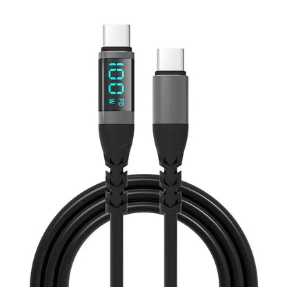 USB C Cable 240W 5A Fast Charging USB C Charger Cable with LED Display USB C to USB C Cord for iPhone 17/16,MacBook,Galaxy S24 - Ai-TechWorld
