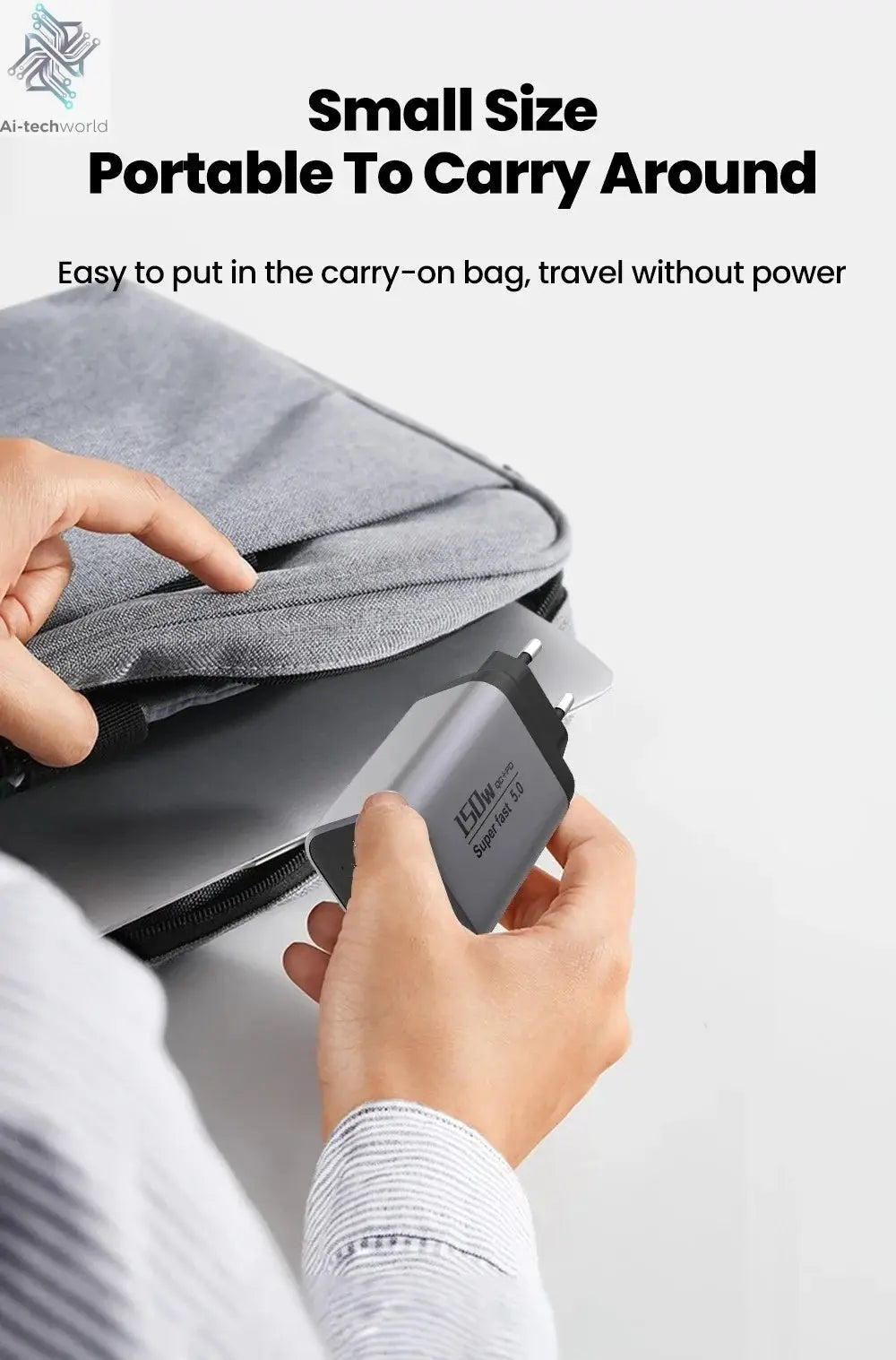 USB Type C 150W Charger USB QC3.0 Fast Charging Mobile Phone Charger Travel Adapter For iPhone 17 Samsung Xiaomi EU/UK/US Plug Ai-TechWorld 