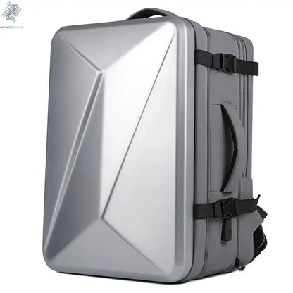 USBLarge capacity backpack hard shell commuter bag fashion notebook 17 inch computer bag ABS material travel waterproof suitcase Ai-TechWorld 