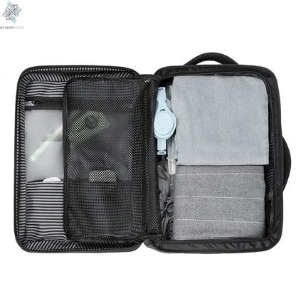USBLarge capacity backpack hard shell commuter bag fashion notebook 17 inch computer bag ABS material travel waterproof suitcase Ai-TechWorld 