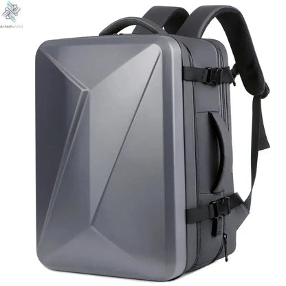 USBLarge capacity backpack hard shell commuter bag fashion notebook 17 inch computer bag ABS material travel waterproof suitcase Ai-TechWorld 