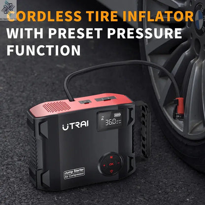 UTRAI 4 In 1 2000A Jump Starter Power Bank 16000mAh 150PSI Air Compressor Tire Pump Portable Charger Car Booster Starting Device Ai-TechWorld 