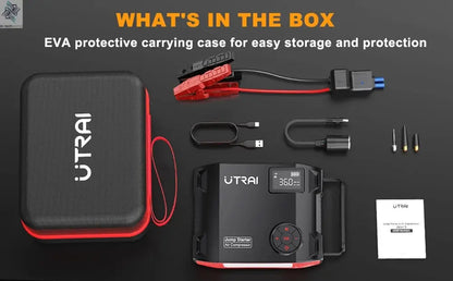 UTRAI 4 In 1 2000A Jump Starter Power Bank 16000mAh 150PSI Air Compressor Tire Pump Portable Charger Car Booster Starting Device Ai-TechWorld 