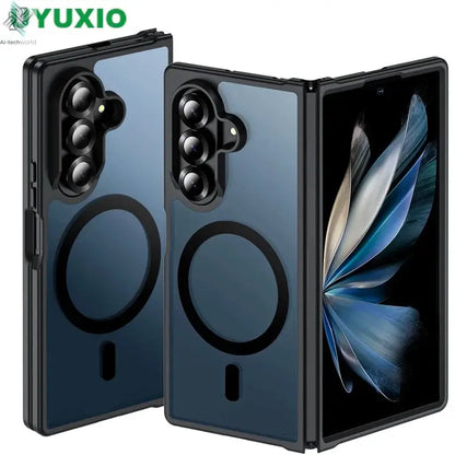 UYUXIO Magnetic Mobile Phone Case for Samsung Galaxy Z Fold 7 Wireless Charging Cases Translucent Slim Rugged Cover with Magnet Ai-TechWorld 