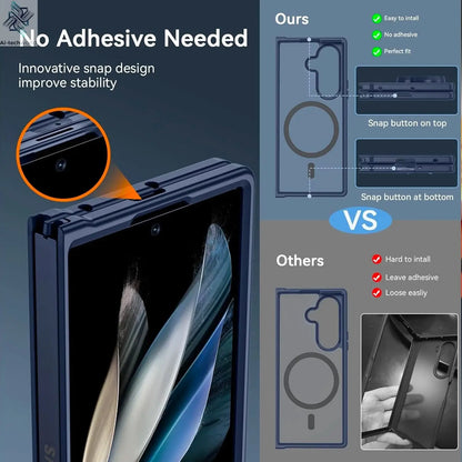 UYUXIO Magnetic Mobile Phone Case for Samsung Galaxy Z Fold 7 Wireless Charging Cases Translucent Slim Rugged Cover with Magnet Ai-TechWorld 