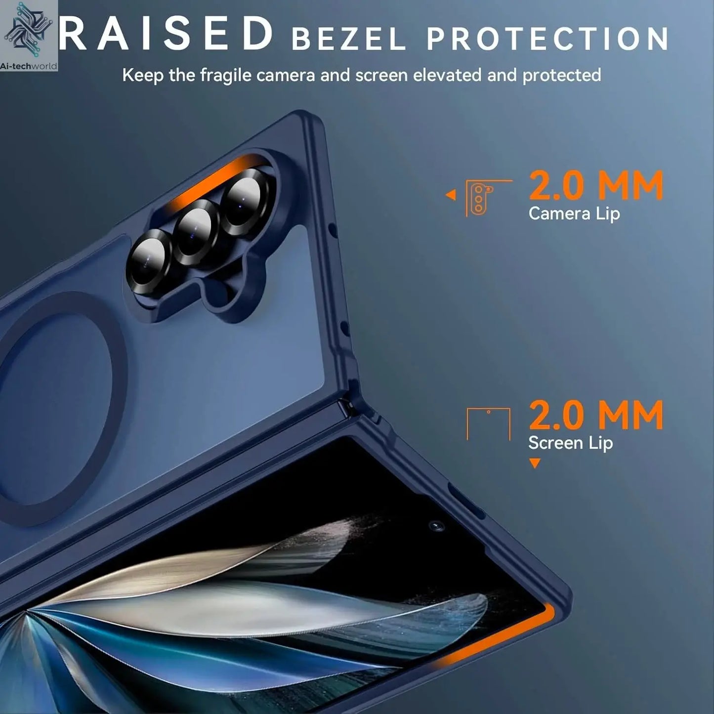 UYUXIO Magnetic Mobile Phone Case for Samsung Galaxy Z Fold 7 Wireless Charging Cases Translucent Slim Rugged Cover with Magnet Ai-TechWorld 