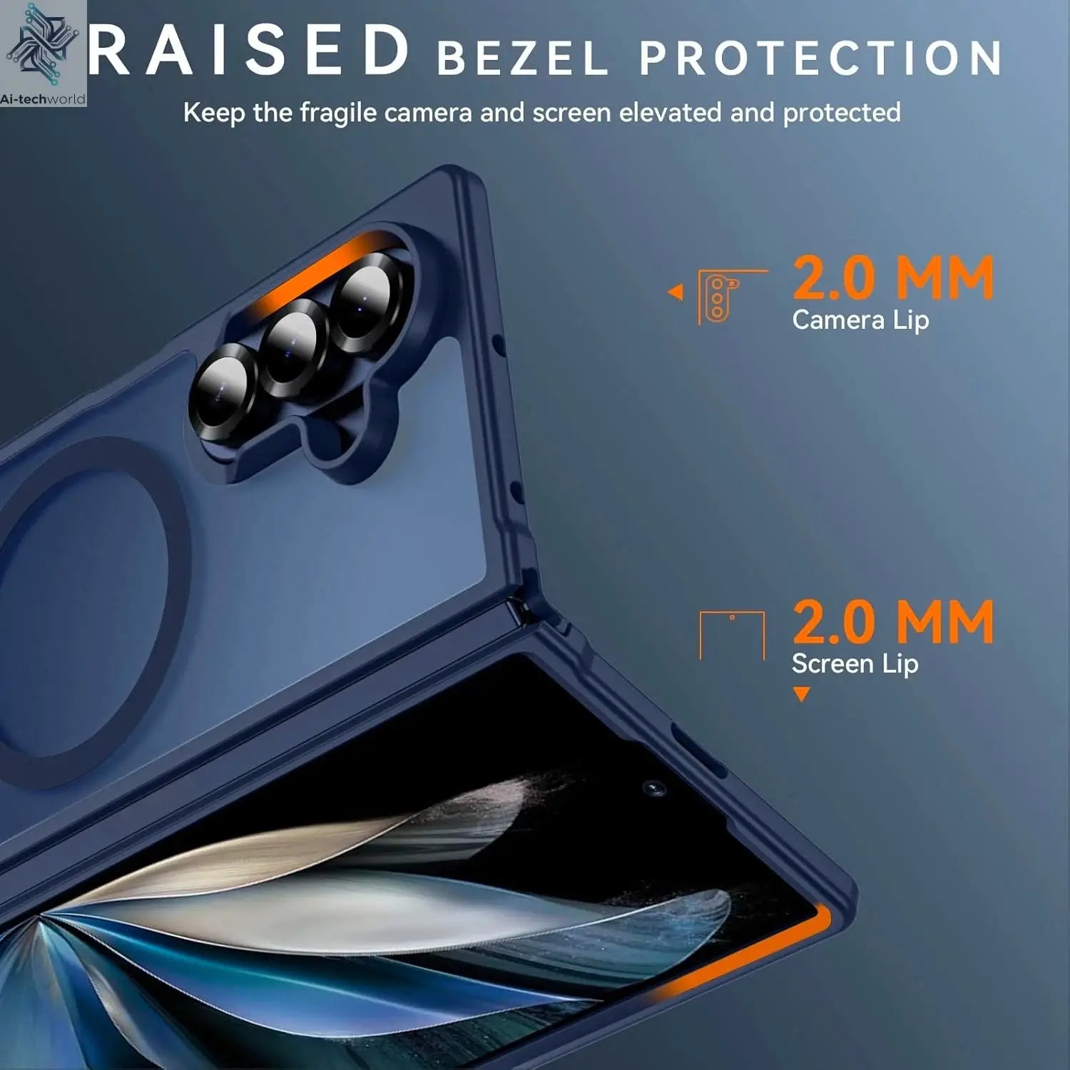 UYUXIO Magnetic Mobile Phone Case for Samsung Galaxy Z Fold 7 Wireless Charging Cases Translucent Slim Rugged Cover with Magnet Ai-TechWorld 