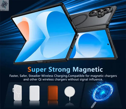 UYUXIO Magnetic Mobile Phone Case for Samsung Galaxy Z Fold 7 Wireless Charging Cases Translucent Slim Rugged Cover with Magnet Ai-TechWorld 