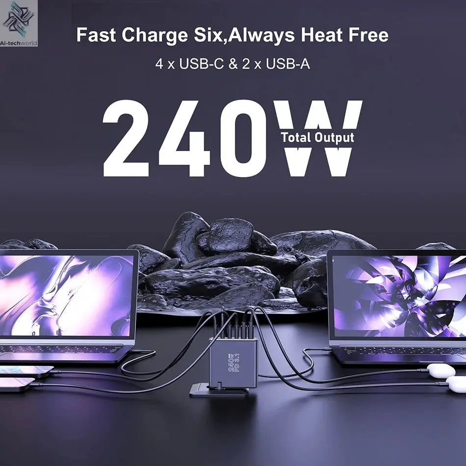 Ubigbuy 240W GaN Charger Fast Charging 140W PD3.1 PPS Ai-TechWorld 