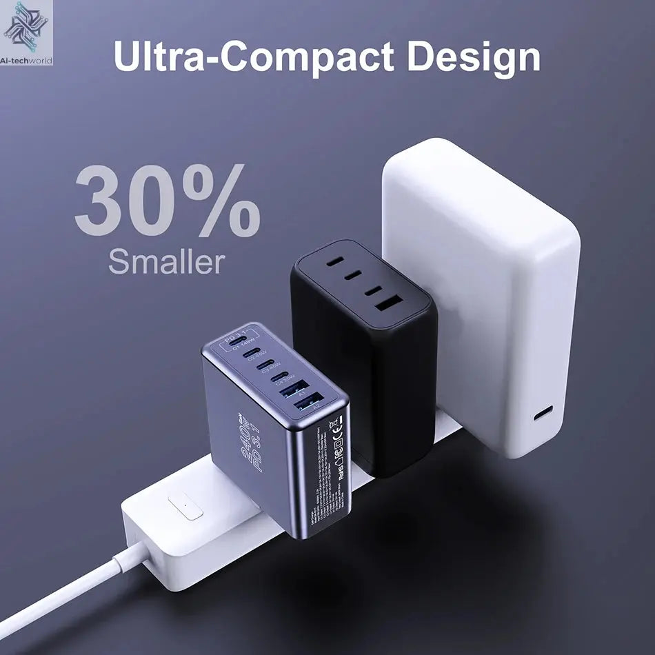 Ubigbuy 240W GaN Charger Fast Charging 140W PD3.1 PPS Ai-TechWorld 