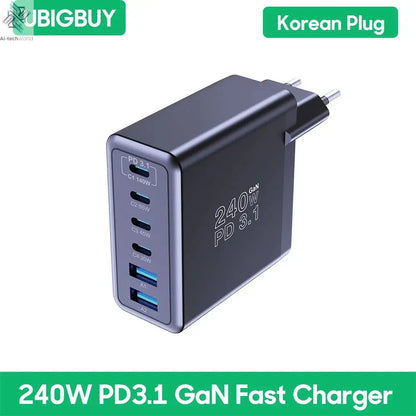 Ubigbuy 240W GaN Charger Fast Charging 140W PD3.1 PPS Ai-TechWorld 