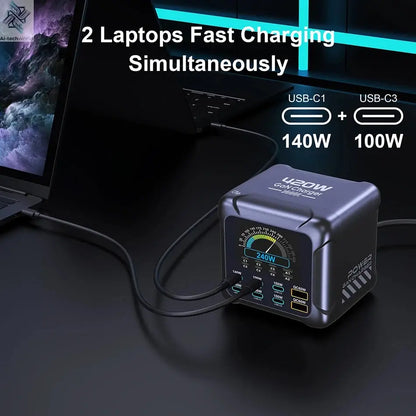 Ubigbuy 420W GaN Charger PPS PD3.1 140W USB Type C Charger Digital Display Fast Charging Station for MacBook iPhone 17 Samsung Ai-TechWorld 