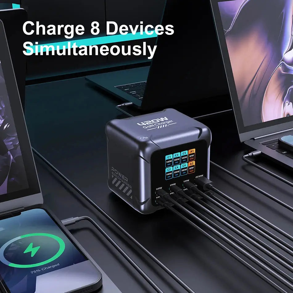 Ubigbuy 420W GaN Charger PPS PD3.1 140W USB Type C Charger Digital Display Fast Charging Station for MacBook iPhone 17 Samsung Ai-TechWorld 