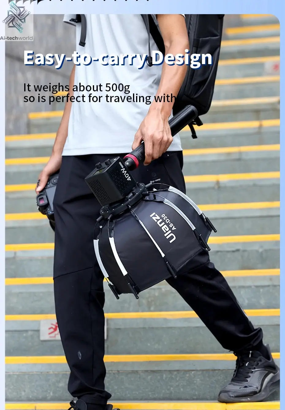 Ulanzi AS-D30 30cm Octagonal Softbox Quick Pack Light Box with Mini Bowens Mount for 40W COB Video Light Ai-TechWorld 