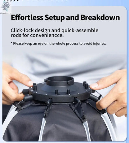 Ulanzi AS-D30 30cm Octagonal Softbox Quick Pack Light Box with Mini Bowens Mount for 40W COB Video Light Ai-TechWorld 