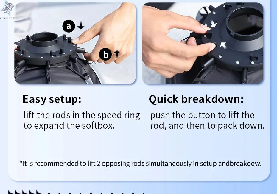 Ulanzi AS-D30 30cm Octagonal Softbox Quick Pack Light Box with Mini Bowens Mount for 40W COB Video Light Ai-TechWorld 