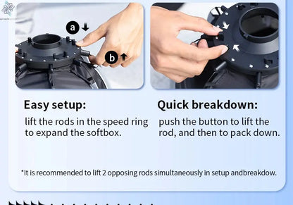 Ulanzi AS-D30 30cm Octagonal Softbox Quick Pack Light Box with Mini Bowens Mount for 40W COB Video Light Ai-TechWorld 