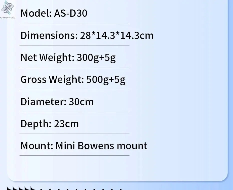 Ulanzi AS-D30 30cm Octagonal Softbox Quick Pack Light Box with Mini Bowens Mount for 40W COB Video Light Ai-TechWorld 