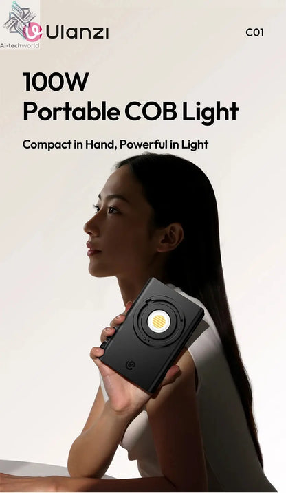 Ulanzi C01 100W Portable Bi-Color COB Video Light 2700-6500K CRI96+ 14500 Lux Mini Bowens Mount Full Light for Photography Live Ai-TechWorld 