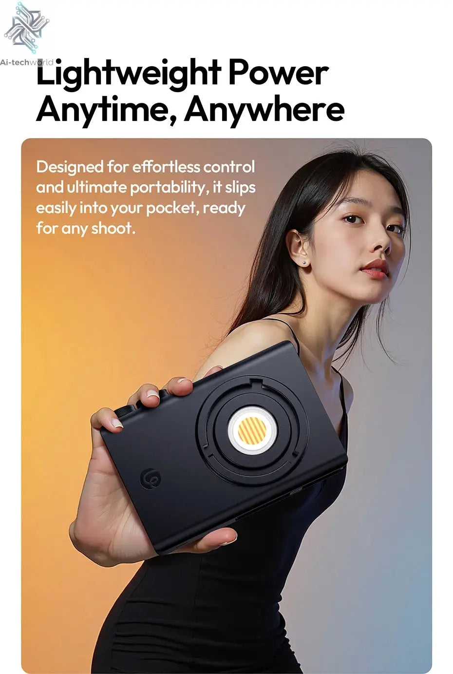 Ulanzi C01 100W Portable Bi-Color COB Video Light 2700-6500K CRI96+ 14500 Lux Mini Bowens Mount Full Light for Photography Live Ai-TechWorld 