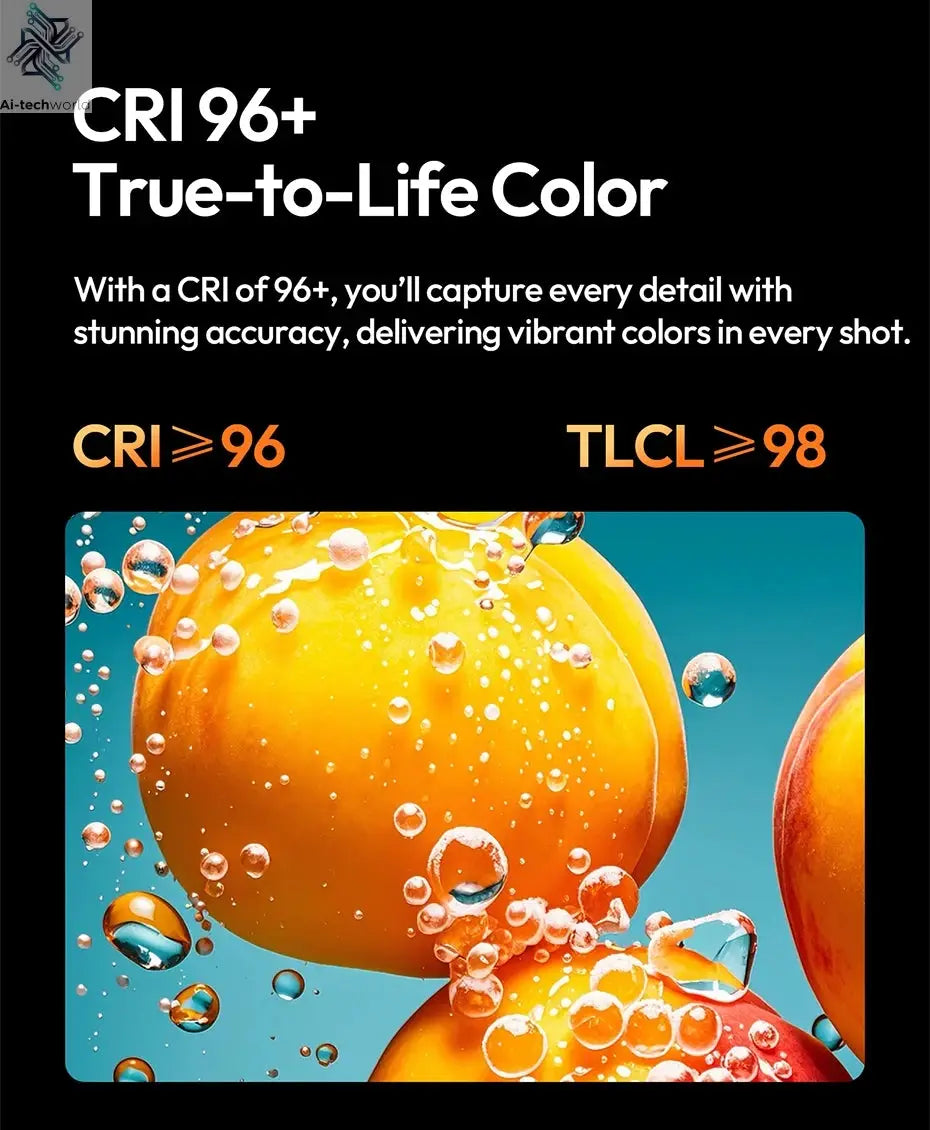 Ulanzi C01 100W Portable Bi-Color COB Video Light 2700-6500K CRI96+ 14500 Lux Mini Bowens Mount Full Light for Photography Live Ai-TechWorld 