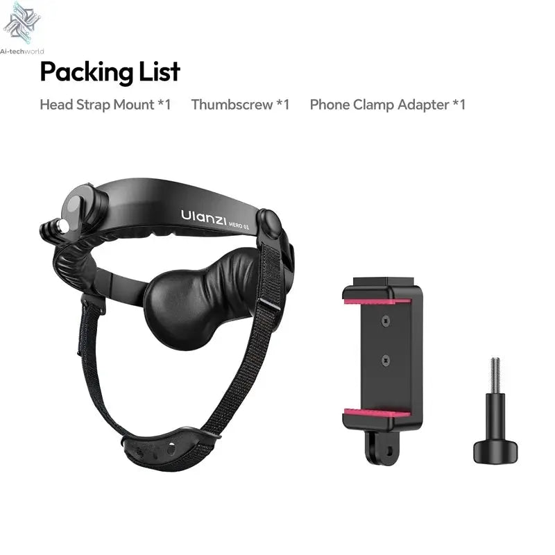 Ulanzi HERO 01 Head Strap Mount Action Camera Mount Mobile Phone Holder with 360 Rotation for Gopro DJI Action Cycling Outdoor Ai-TechWorld 