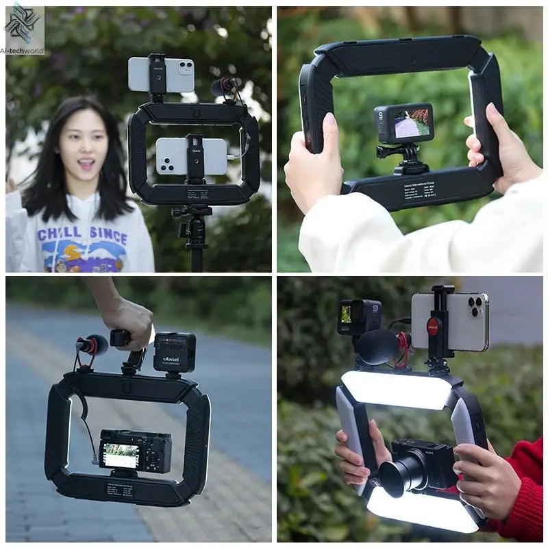 Ulanzi U200 U-200 Smartphone Video Rig  LED Video Light 2 in 1 Ring Light Cold Shoe for Microphone Tiktok Youtube Live Rig Light Ai-TechWorld 