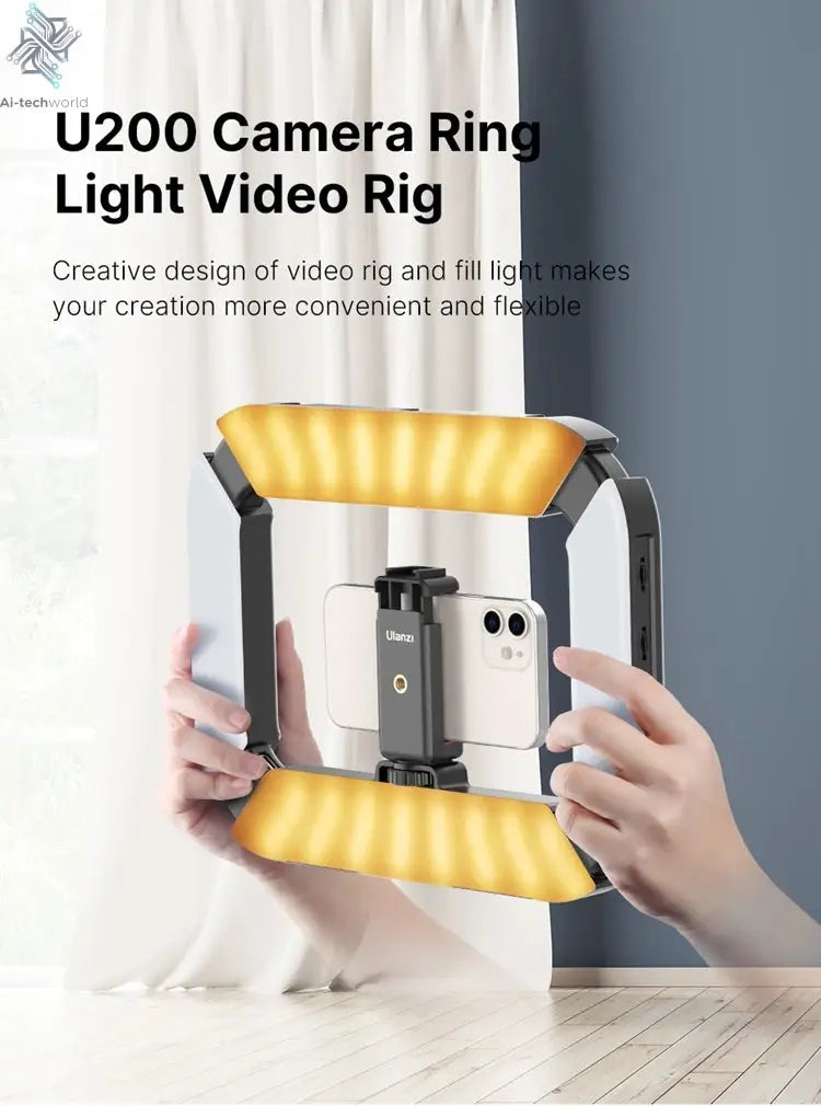 Ulanzi U200 U-200 Smartphone Video Rig  LED Video Light 2 in 1 Ring Light Cold Shoe for Microphone Tiktok Youtube Live Rig Light Ai-TechWorld 