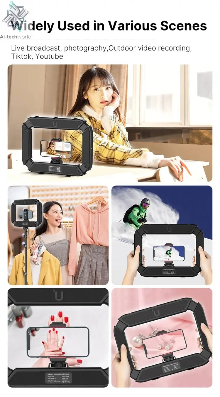 Ulanzi U200 U-200 Smartphone Video Rig  LED Video Light 2 in 1 Ring Light Cold Shoe for Microphone Tiktok Youtube Live Rig Light Ai-TechWorld 