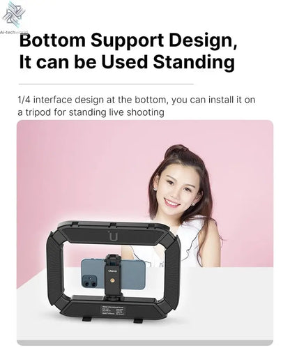 Ulanzi U200 U-200 Smartphone Video Rig  LED Video Light 2 in 1 Ring Light Cold Shoe for Microphone Tiktok Youtube Live Rig Light Ai-TechWorld 
