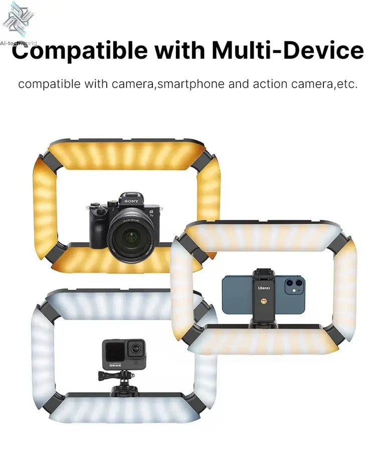 Ulanzi U200 U-200 Smartphone Video Rig  LED Video Light 2 in 1 Ring Light Cold Shoe for Microphone Tiktok Youtube Live Rig Light Ai-TechWorld 
