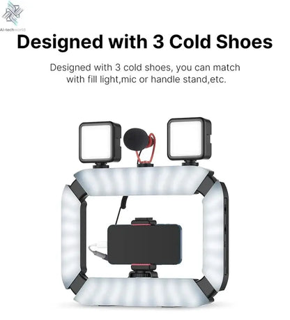 Ulanzi U200 U-200 Smartphone Video Rig  LED Video Light 2 in 1 Ring Light Cold Shoe for Microphone Tiktok Youtube Live Rig Light Ai-TechWorld 