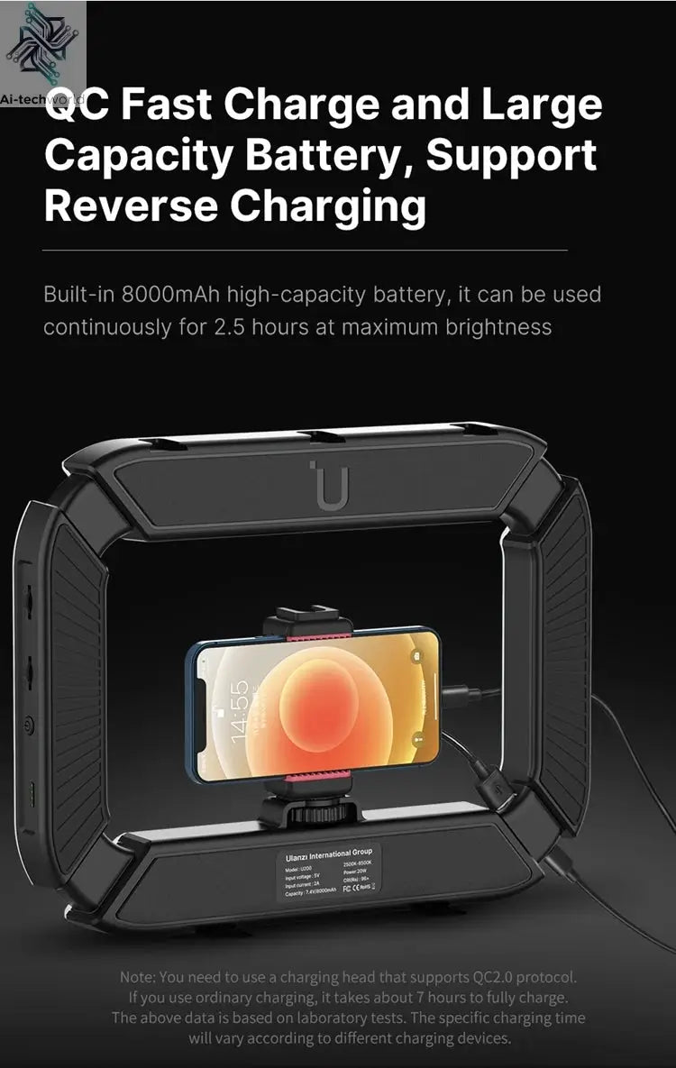 Ulanzi U200 U-200 Smartphone Video Rig  LED Video Light 2 in 1 Ring Light Cold Shoe for Microphone Tiktok Youtube Live Rig Light Ai-TechWorld 